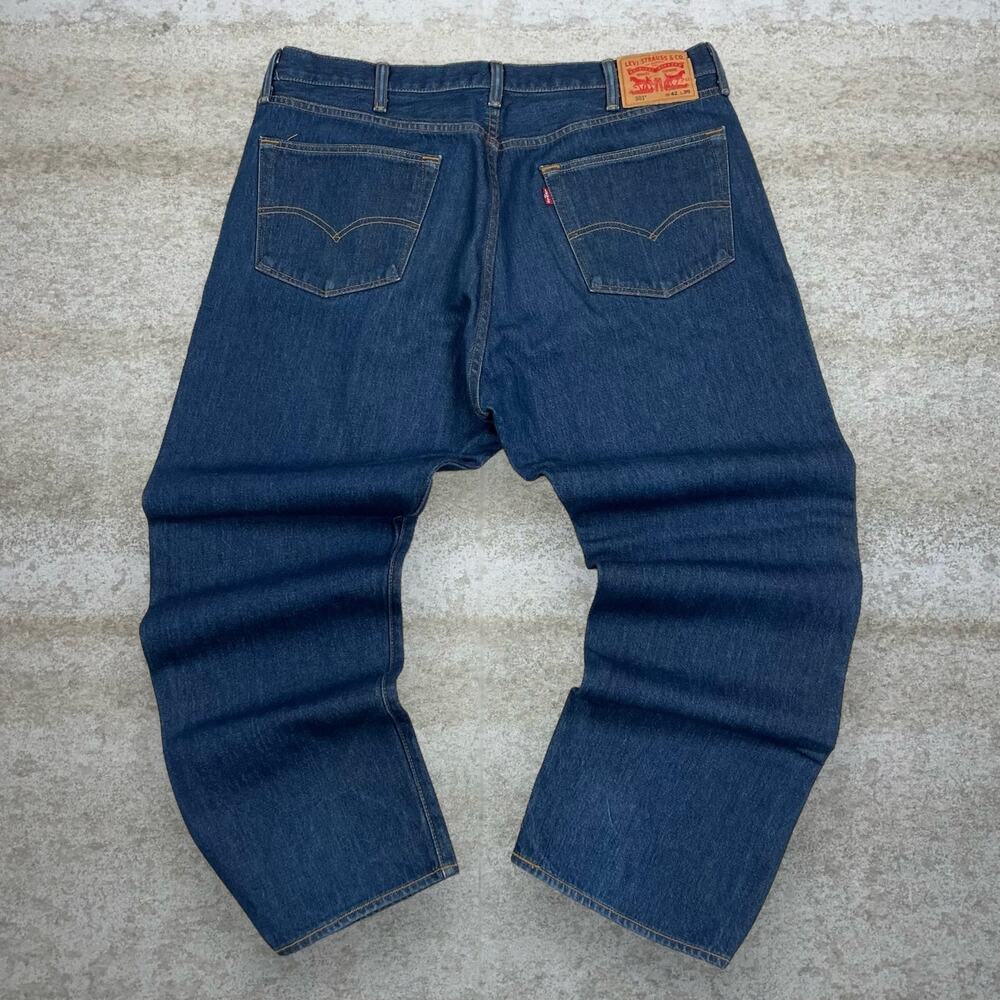 Vintage Y2K Levis 501 Jeans 42x30 Regular Straight Leg Fit Dark Wash Denim